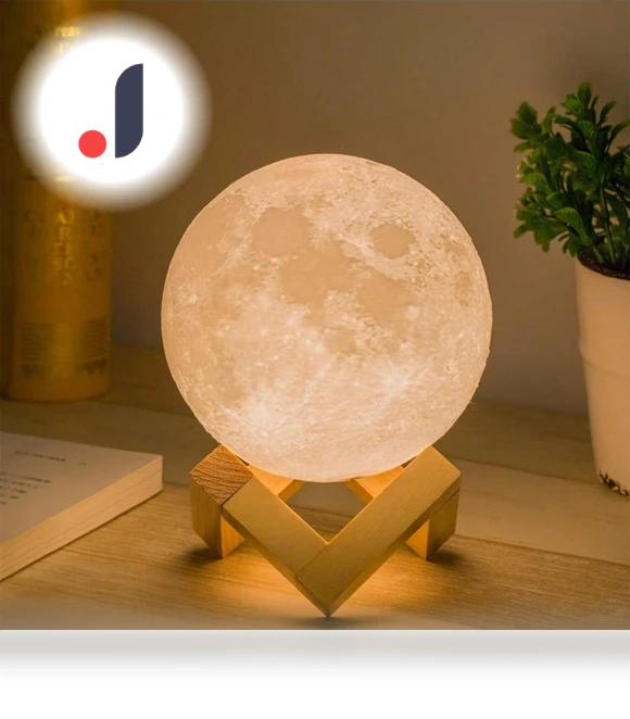 3D Moon Lamp Humidifier with Wooden Base — Desk & Table Lighting, Home Furnishing Department Mall