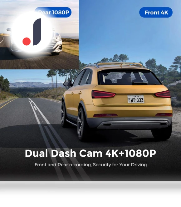 4K UHD Front and 1080P Rear Dual Lens Car Dash Cam — Rearview Cameras for Cars, A Auto Parts Mall