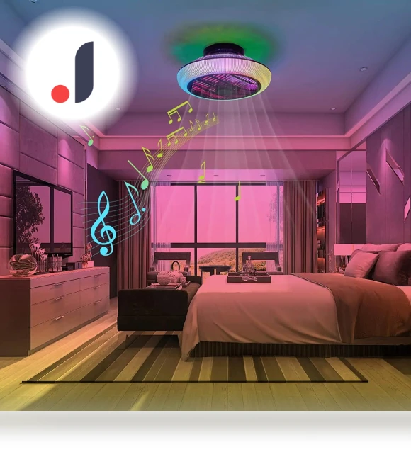 Ceiling Fan with LED Lighting and Remote Control — Ceiling Fans, Rainbow Rain