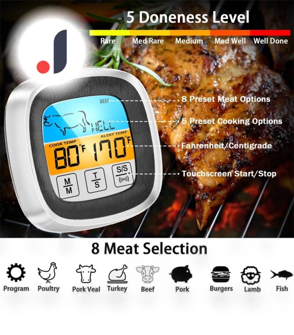 Digital Kitchen Thermometer with Touch Screen — Instant-Read, Build My Home