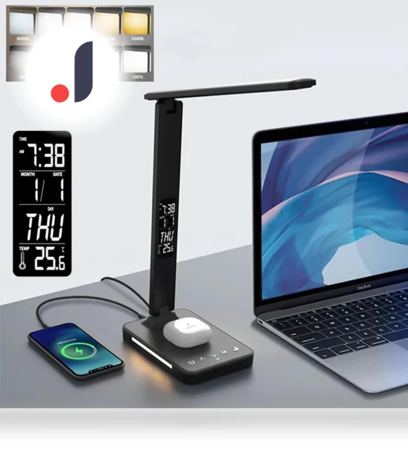 LED Desk Lamp with Alarm Clock — Study & Desk Lighting, Elegant Living House