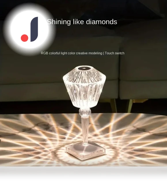 Rose Diamond Table Lamp — Standing Lights, Elegant Living House