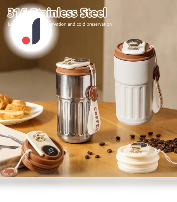 Smart Thermos Bottle with LED Temperature Display and Coffee Cup — Beverage Warmers, Wrigleys