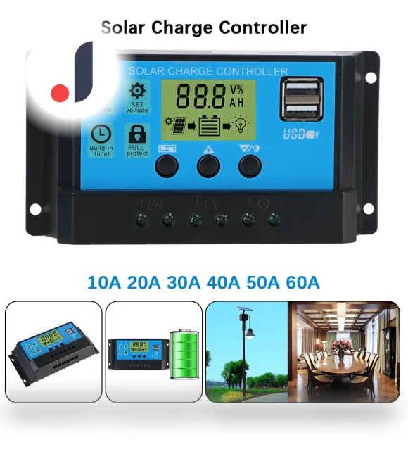 Solar Panel LCD Display Battery Regulator — Chargers, AINYSZIN Automotive Parts