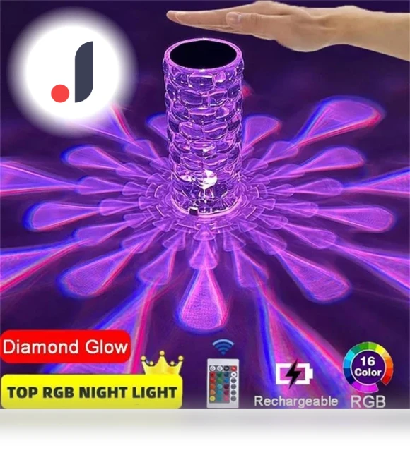 Waterdrop LED Crystal Projector Table Lamp — Overhead Lighting, Elegant Living House
