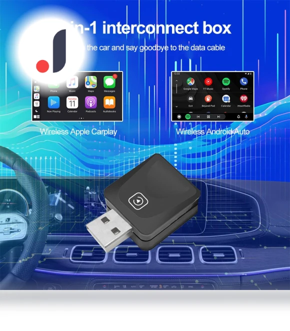 Wireless Carplay Adapter 2 in 1 for Apple iOS and Android Auto — Stereo Receivers, RuJia Home Decor