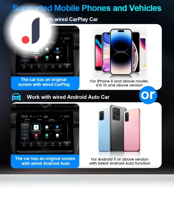 Wireless CarPlay and Android Auto Adapter — Phone Accessories, A Auto Parts Mall
