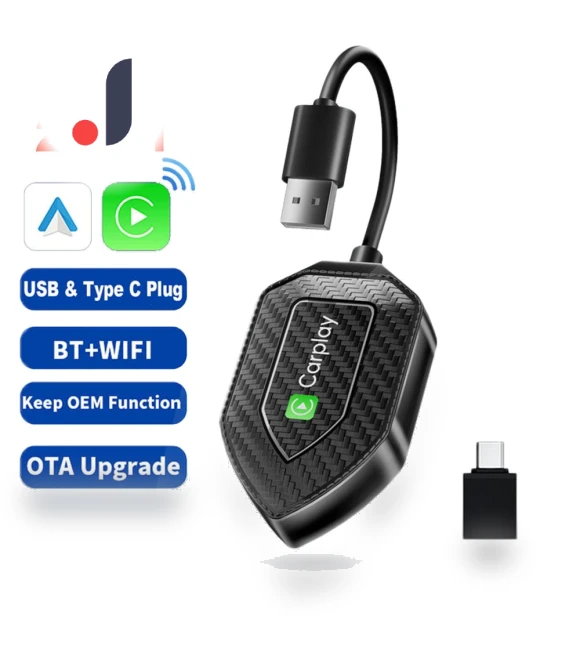 Wireless CarPlay and Android Auto Mini AI Box Adapter — Car Accessories & Gadgets, Auto Launcher
