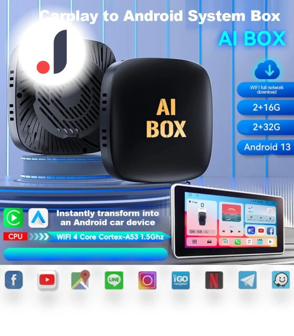 Wireless CarPlay Android Auto Smart AI TV Box — Stereo Receivers, RuJia Home Decor