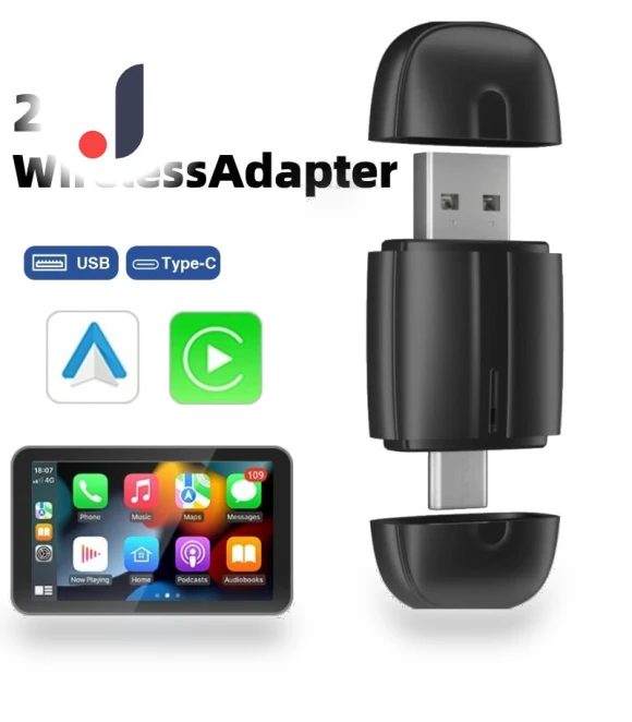2-in-1 Wireless Adapter for CarPlay and Android Auto — Car Accessories & Gadgets, YJMP Auto Parts