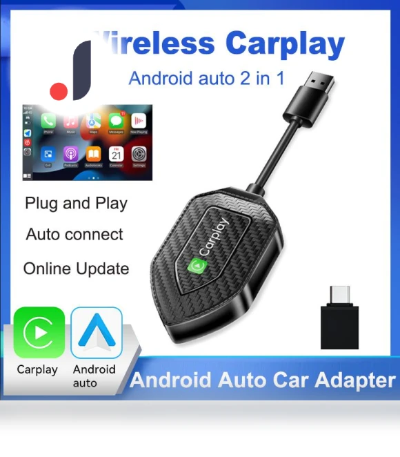 2-in-1 Wireless CarPlay Android Auto Adapter — Phone Accessories, A Auto Parts Mall