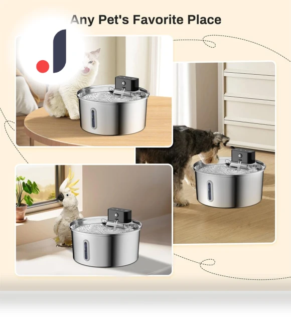Automatic Stainless Steel Dogs Water Fountain — Feeding Supplies, Good Household Items