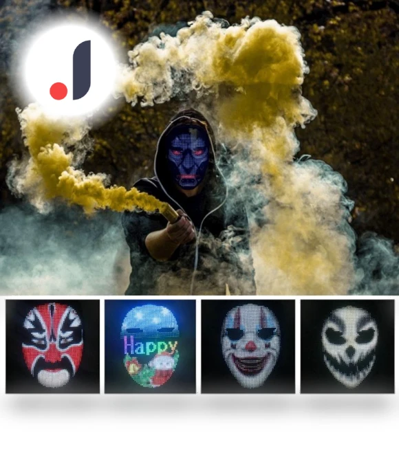 Bluetooth LED Halloween Mask — Masks, Stone Home