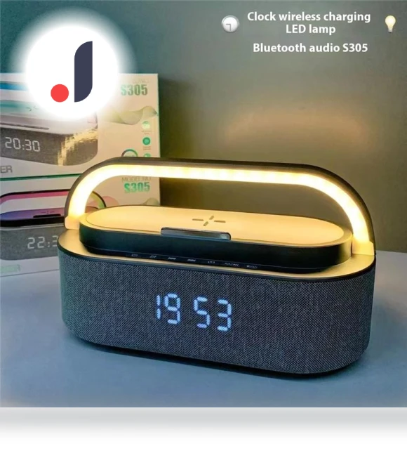 Colorful LED Wireless Charging Bluetooth Audio Smart Desk Clock — Alarm, YGM1931
