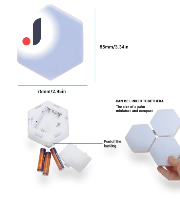 Hexagonal LED Touch Sensor Night Light — Night Lights, Cozy Cottage-Relax