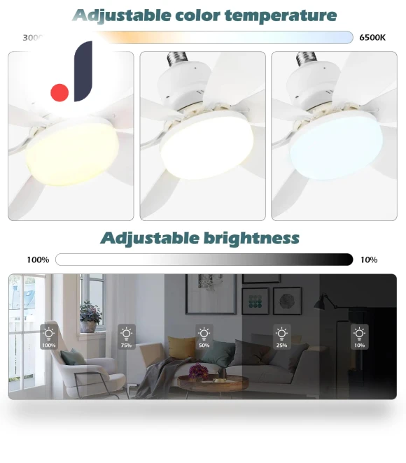 Modern Smart Wireless Ceiling Fan Light — Ceiling Fan Lighting Solutions, Rainbow Rain