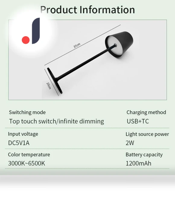 Rechargeable 3-Color LED Desk Lamp with Touch Dimming — Desk & Table Lighting, Build My Home