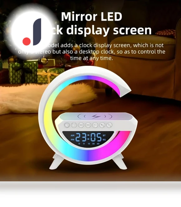 Smart RGB Ambient Night Light with Wireless Fast Charging, Alarm, and Bluetooth Speaker — Night Lights, Home Of Auto Parts