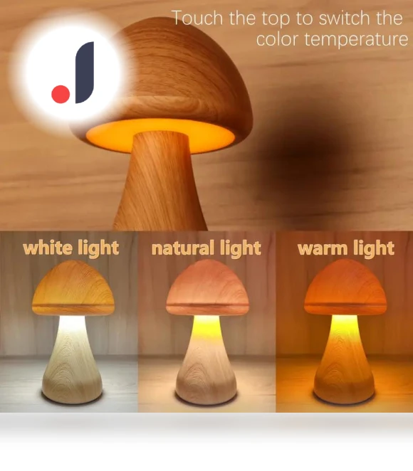 Smart Touch Control LED Mushroom Night Light — Night Lights, Rainbow Rain