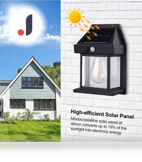 Solar Wall Lights with Motion Sensor — Outdoor Security & Flood Lighting, Cozy Cottage-Relax