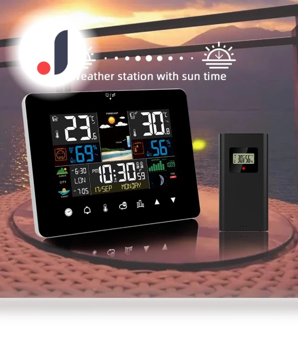 Touchscreen Weather Station with Digital Display — Weather Monitoring Clocks, Super Featured
