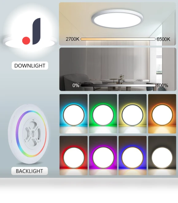 Ultra Thin Smart LED Ceiling Light — LED, Rainbow Rain