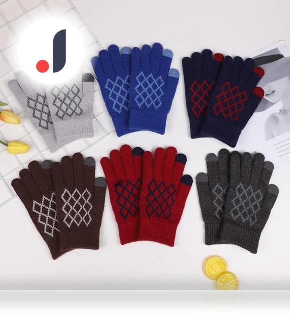 Winter Jacquard Gloves with Touchscreen — Cold Weather Gloves, Outdoor Boutique TOP