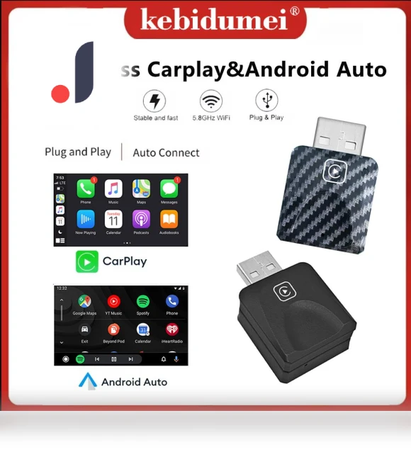 Wireless CarPlay & Android Auto 2in1 Adapter — Phone Accessories, Kebidumei