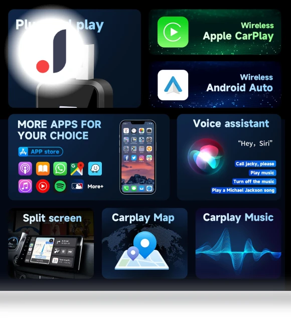 Wireless CarPlay Android Auto Adapter Smart Mini AI Box — Stereo Receivers, Auto Home Solutions