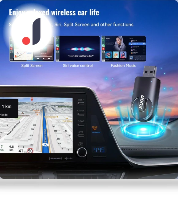 Wireless CarPlay Android Auto Adapter — Stereo Receivers, Kebidumei