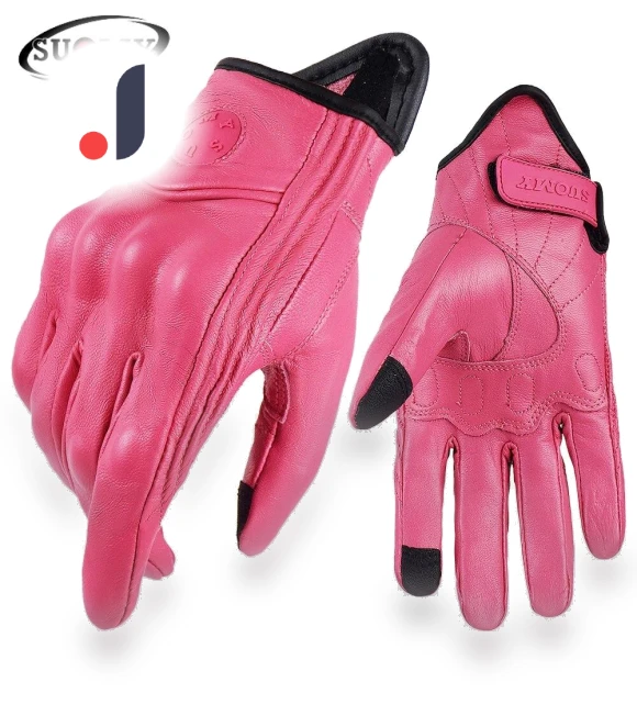 Women's Pink Motorcycle Gloves with Touchscreen — Gloves, Suomy