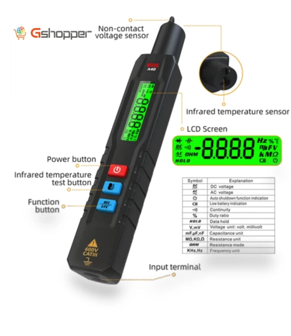 Intelligent Digital Multimeter with Infrared Temperature Testing — Multimeters & Analyzers, BSIDE