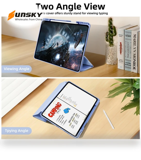 3-fold TPU Smart Leather Tablet Case for iPad Pro 11 2024 with Pen Slot — Cases
