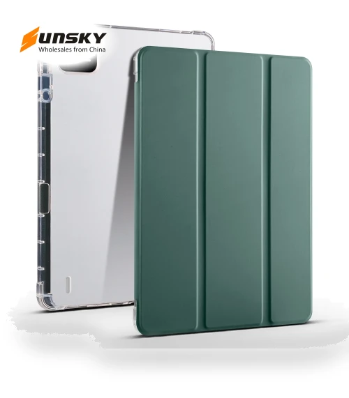 3-fold Clear TPU Smart Leather Tablet Case with Pen Slot for Xiaomi Pad 7/7 Pro — Keyboard Cases, Xiaomi