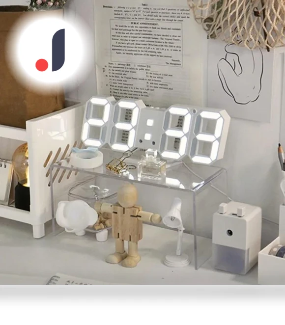 3D Electronic Alarm Clock with Temperature Display — Clocks, Factory Discount Outlet