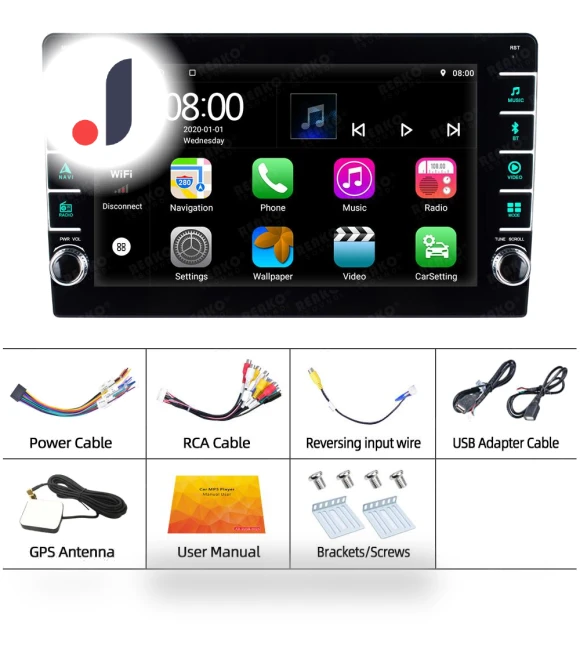 8-inch Car Multimedia Player — Car Installation Essentials, HOME-Auto-001