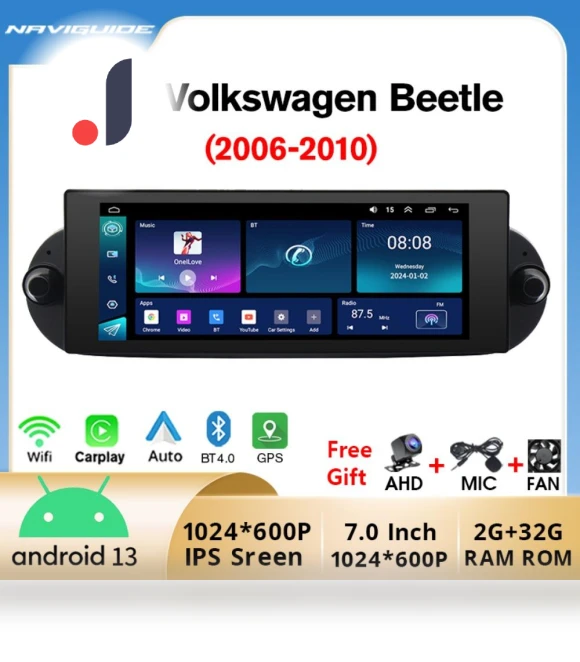 Car Radio with Wireless Carplay Android Auto — Stereo Receivers, NAVIGUIDE Car Life