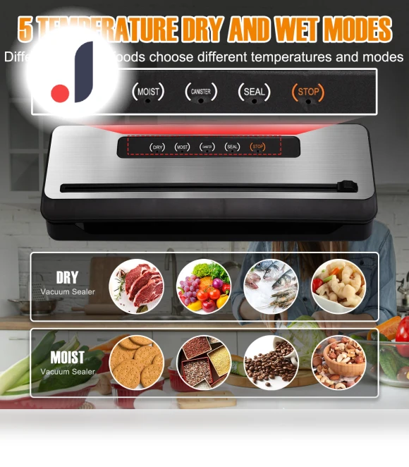 High-Quality External Vacuum Sealer with Built-in Cutter — Vacuum Bags, Jakemy