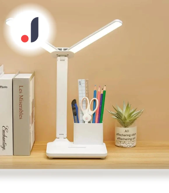 LED Desk Lamp with Dual Head and Holder — Study & Desk Lighting, DC-Home-2
