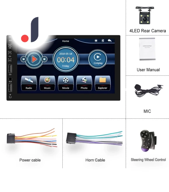 7-inch Touchscreen Car Stereo with Carplay — Stereo Receivers, HOME-Auto-001