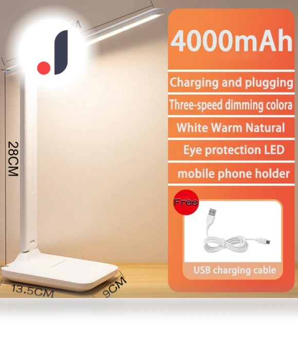 Rechargeable Foldable Desk Lamp with Eye Protection — Study & Desk Lighting, Yiran Furniture