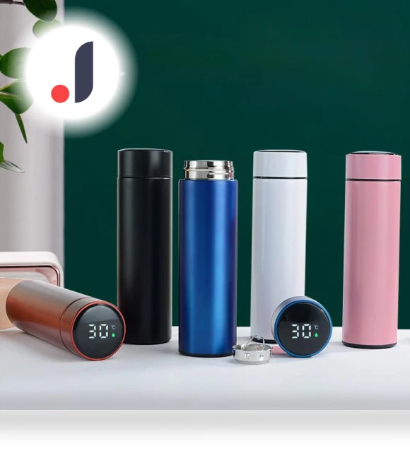 Vacuum Insulated Temperature Display Thermos — Travel Drinkware, Binchi Fitness