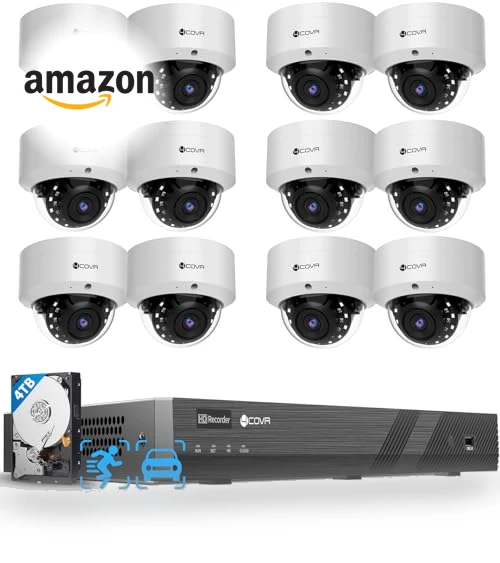 16 Channel PoE Security Camera System — Outdoor Security Cameras, 4COVR