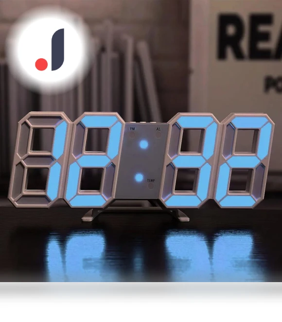 3D Electronic Alarm Clock with Temperature Display — Clocks, Dongfang HOME D