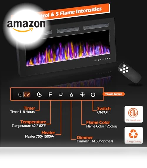 Electric Fireplace Wall Mounted and Recessed — Electric Heating Solutions, BETELNUT