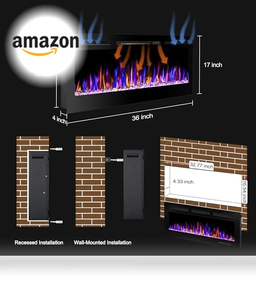 Electric Fireplace Wall Mounted and Recessed — Electric Heating Solutions, BETELNUT
