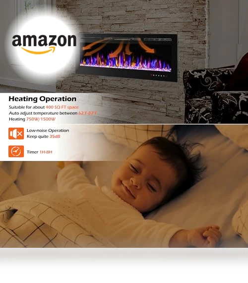 Electric Fireplace Wall Mounted and Recessed — Electric Heating Solutions, BETELNUT
