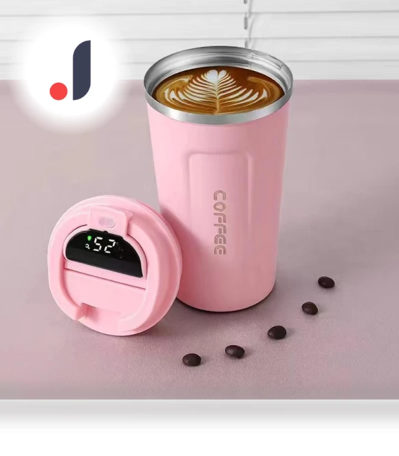 Insulated Stainless Steel 304 Coffee Mug with Smart Display — Beverage Warmers, Factory Discount Outlet