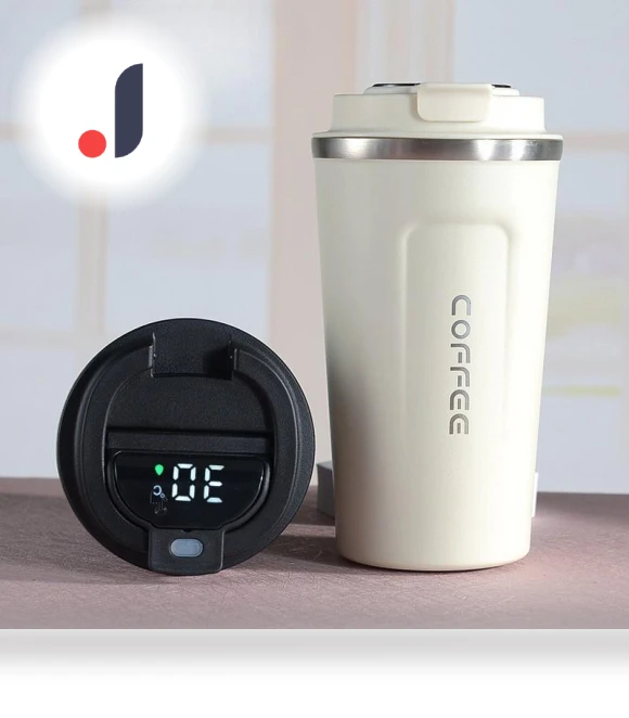 Insulated Stainless Steel 304 Coffee Mug with Smart Display — Beverage Warmers, Factory Discount Outlet