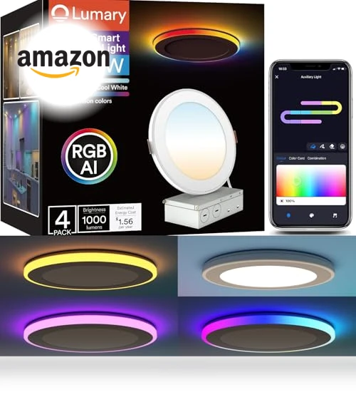 Smart Recessed Lighting with Gradient Accent and Night Ring — Recessed Lighting, Lumary